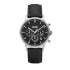 Cluse Aravis Chrono Leather Black, Silver Colour