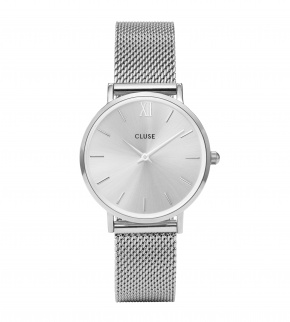Cluse Minuit Mesh Full Silver