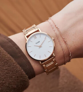 Cluse Minuit Steel White, Rose Gold Colour