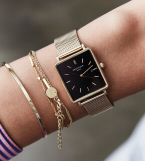 Rosefield The Boxy Black Mesh Gold