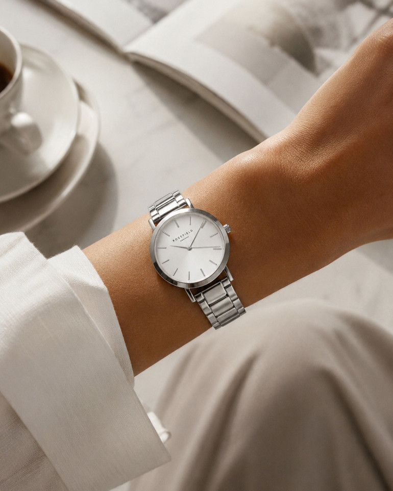 The Tribeca White Sunray Steel Silver