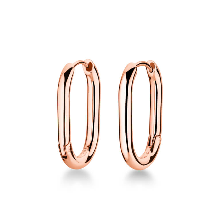 náušnice TOC Hoop Chunky oval Rose Gold